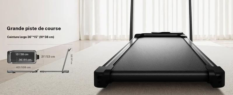 Ampia superficie di corsa da 91 x 38 cm