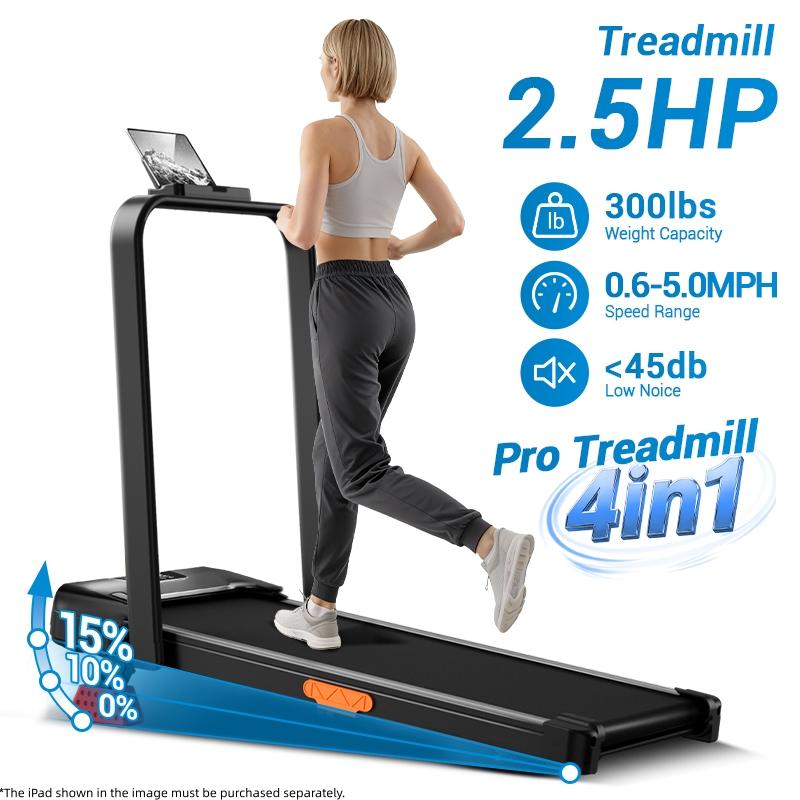 Tapis roulant compatto 4 in 1 con inclinazione 9%/15%