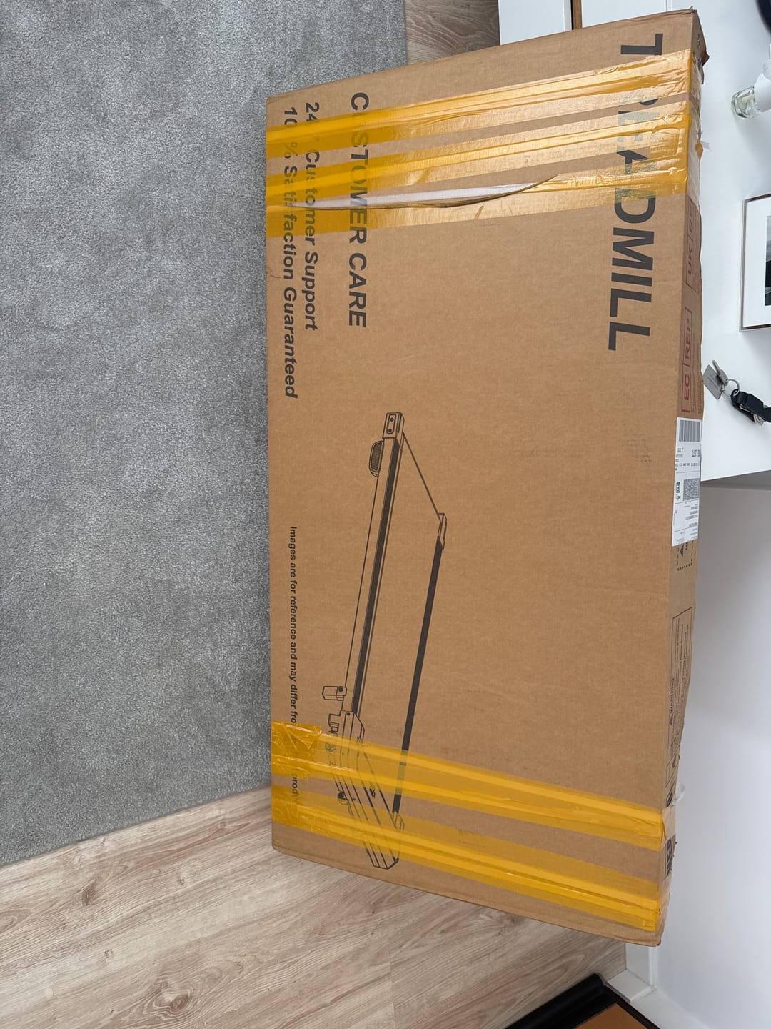 La confezione del tapis roulant appena consegnata